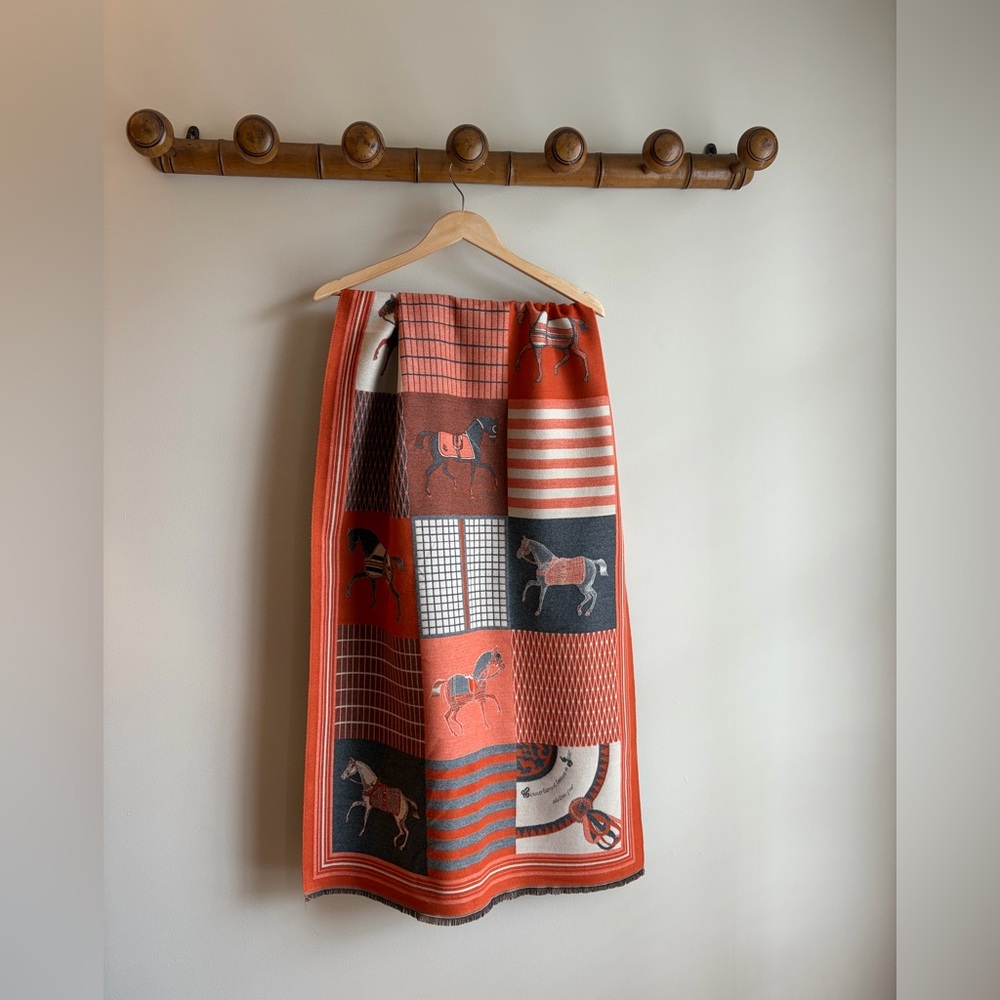 NEW Horse Pattern Long Scarf Pashmina